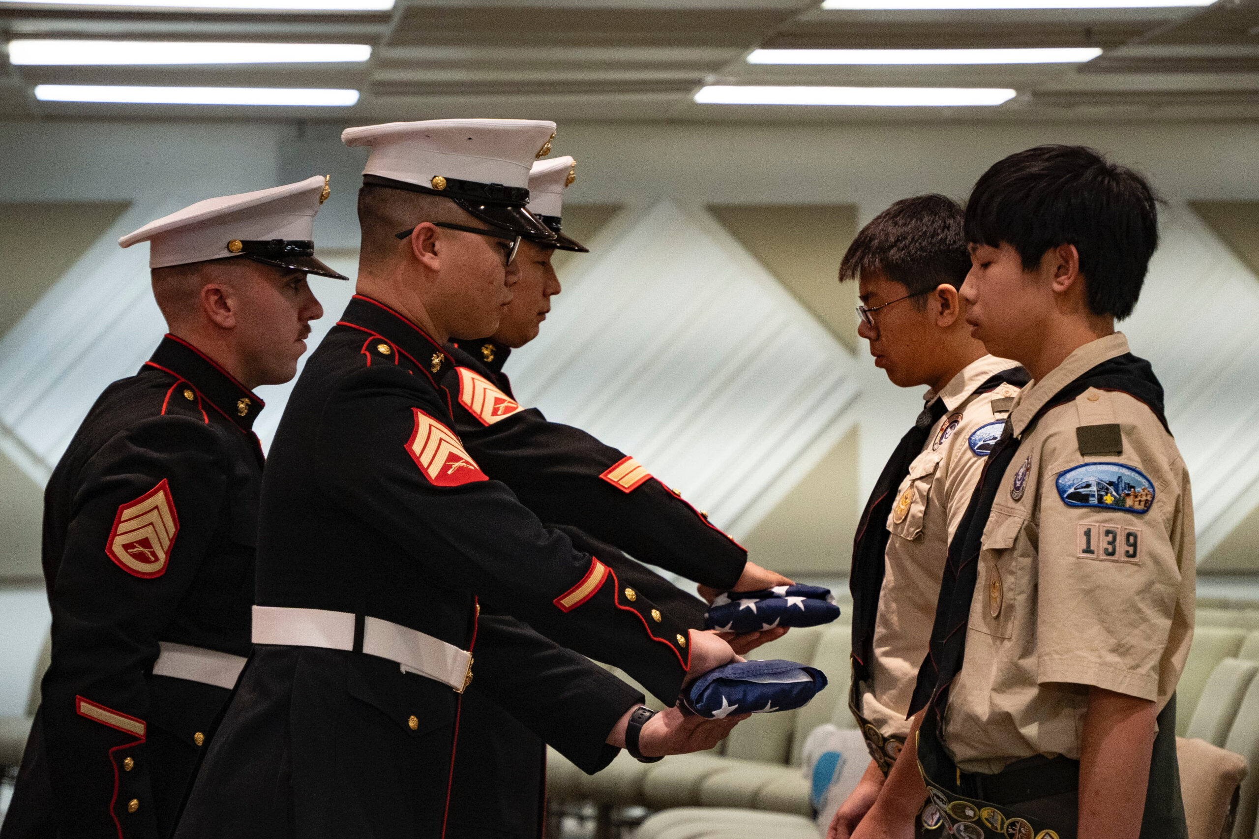A Night to Remember: Our First Flag Ceremony with Scouts and Marines