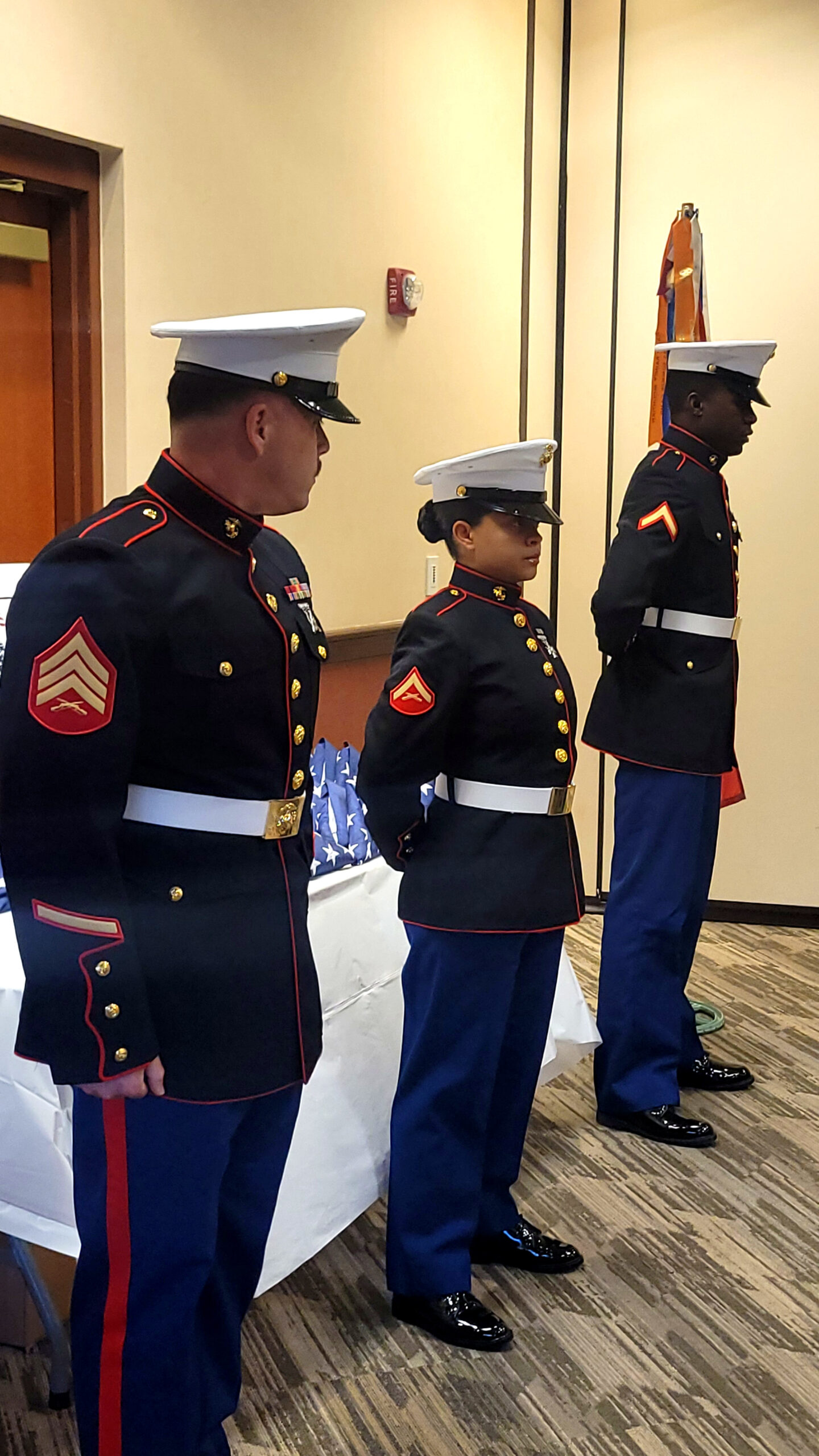 U.S. Marines participating in the Jacksonville flag ceremony