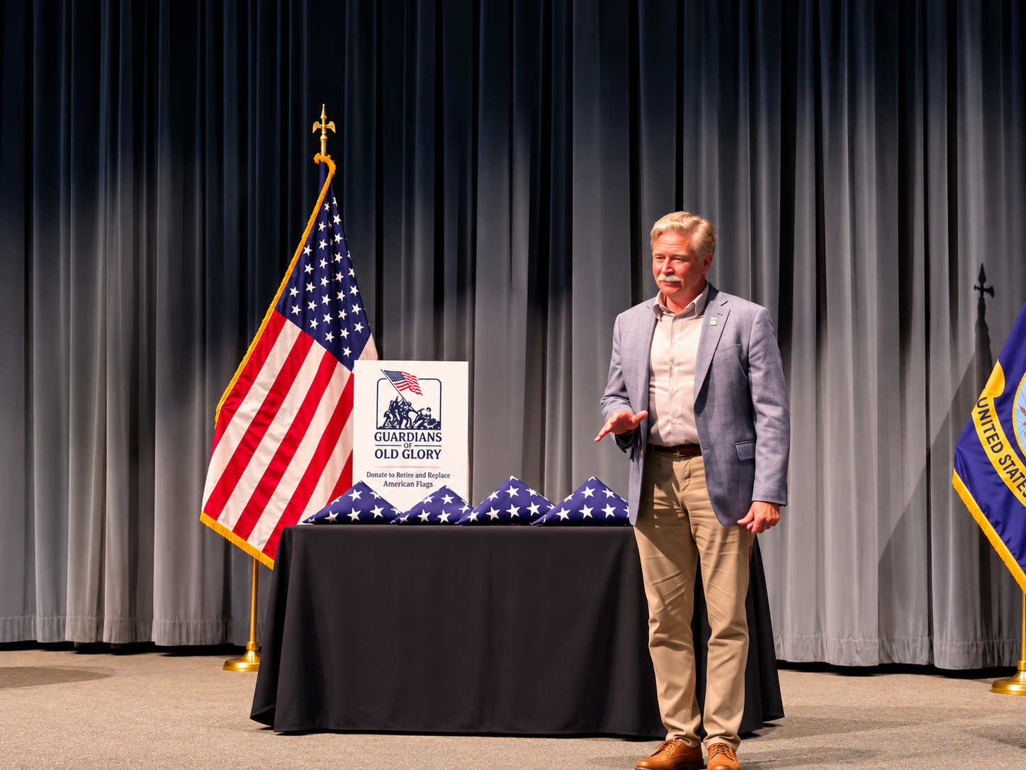 Bremerton Mayor Greg Wheeler at the Guardians of Old Glory flag ceremony in Keyport